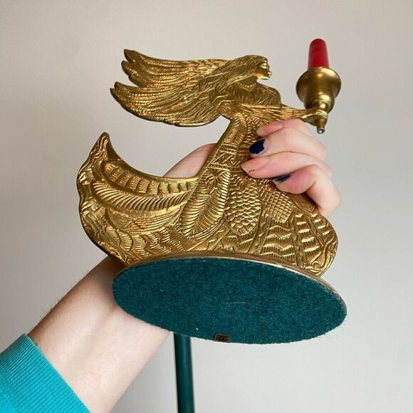 Three Vintage Solid Brass Decor Holiday Christmas Angel Taper Candle Holders - Picture 4 of 9